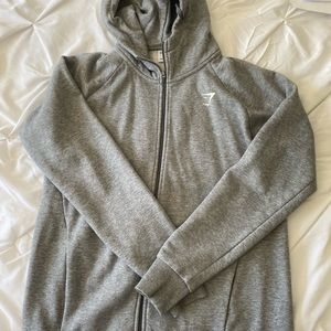 Gymshark Gray hoodie woman medium zip up